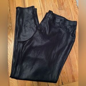 Women’s Faded Glory black Leather stretchy pants size Extra Large 16-18